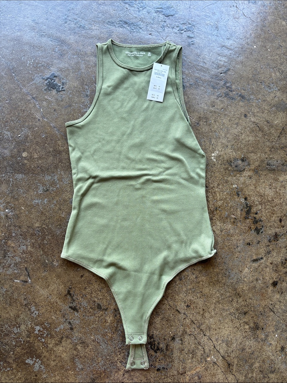 Abercrombie & Fitch Olive Green Ribbed Tank Bodysuit